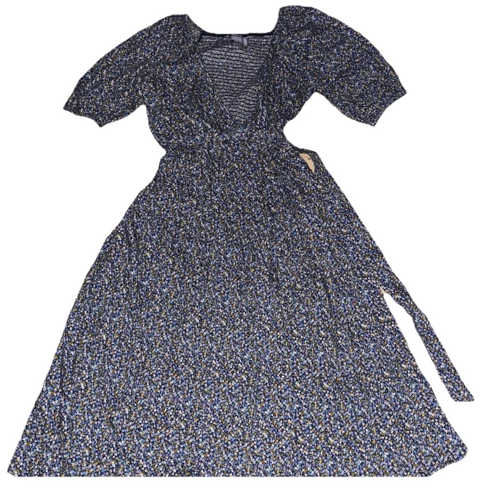 Wrap Midi Dress Old Navy Waist Defined Small Floral Cottagecore Smocked Prairie - Picture 4 of 10